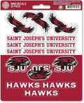 St Joseph University Hawks 12-Piece Mini Decal Sticker Set, 5x6 Inch Sheet, Gift for football fans for any hard surfaces around home, automotive, personal items