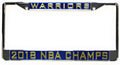 Golden State Warriors 2018 Champions Chrome Metal License Plate Frame Tag Cover, Laser Mirrored Inserts, 12x6 Inch
