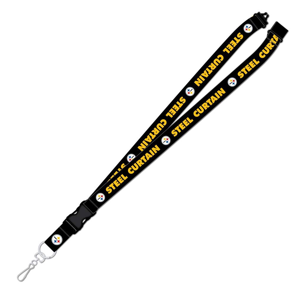 Pittsburgh Steelers Steel Curtain Black Lanyard with Detachable Safety Clip