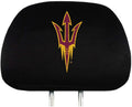 Arizona State University Sun Devils Pair of Premium Auto Head Rest Covers, Embroidered, Black Elastic, 14x10 Inch