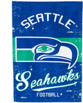 Seattle Seahawks House Banner Flag, Premium Double Sided, 28x44 Inch, Vintage Design, Linen, Indoor Outdoor