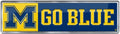 University of Michigan Wolverines Premium Aluminum Metal Raised Auto Emblem, Alternate Logo, Color Embossed, Full Adhesive Backing