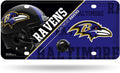 Baltimore Ravens Metal Auto Tag License Plate, Split Design, 6x12 Inch