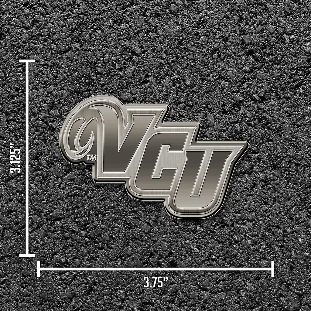 Virginia Commonwealth University Rams Solid Metal Auto Emblem Antique Nickel for Car/Truck/SUV