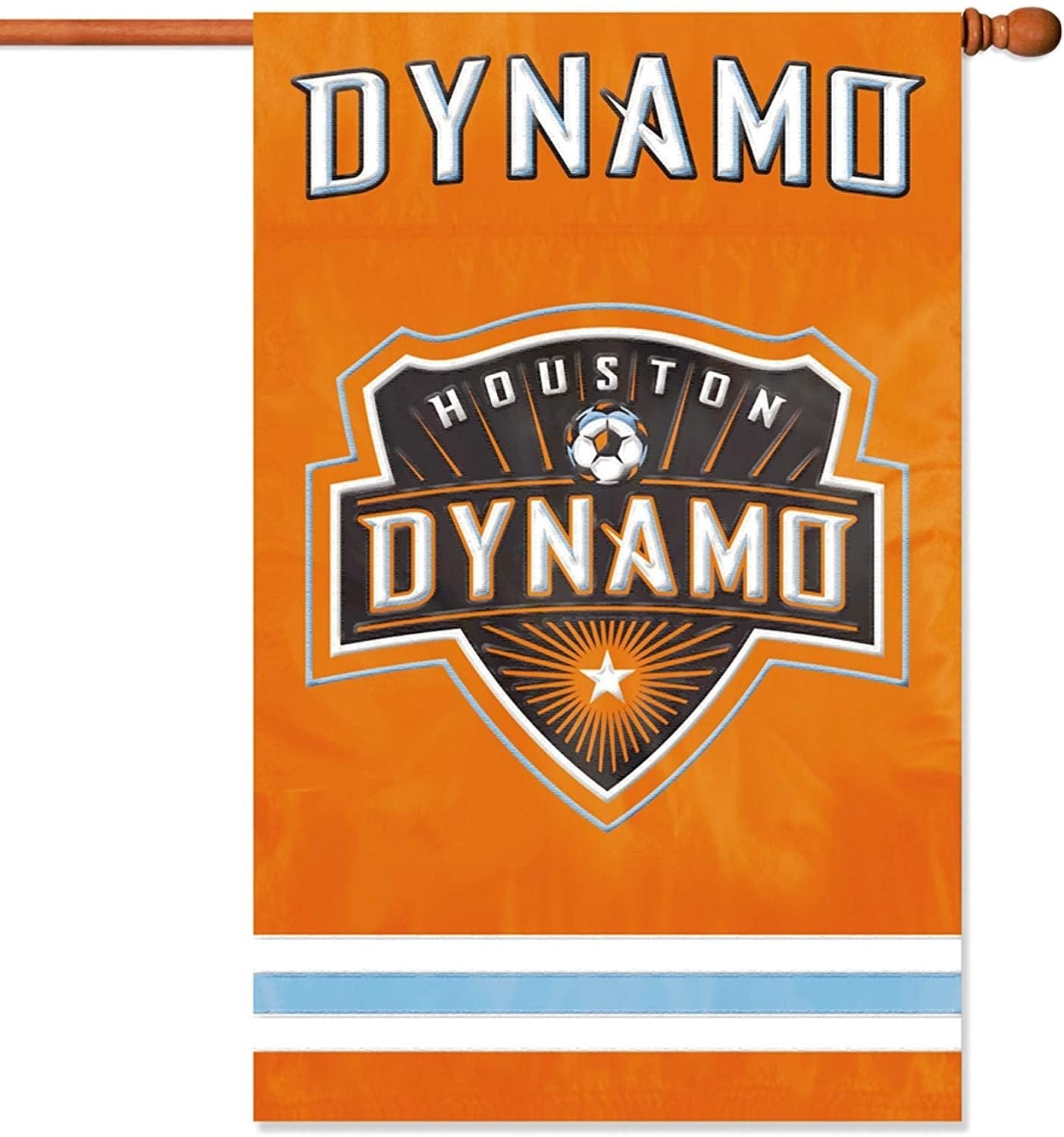 Houston Dynamo Premium 2-Sided 28x44 Banner Applique & Embroidered House Flag