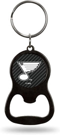 St Louis Blues Keychain Bottle Opener Carbon Fiber Design Metal Hockey
