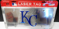 Kansas City Royals Premium Laser Cut Tag License Plate, KC Logo, Mirrored Acrylic Inlaid, 12x6 Inch