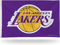 Los Angeles Lakers Premium 3x5 Feet Flag Banner, Purple Design, Metal Grommets, Outdoor Use, Single Sided