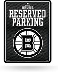 Boston Bruins Metal Parking Novelty Wall Sign 8.5 x 11 Inch Carbon Fiber Design