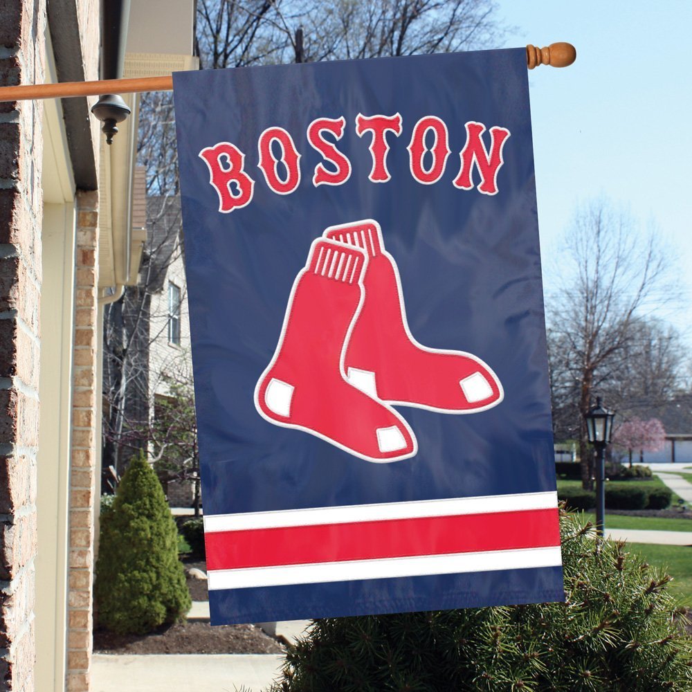 Boston Red Sox Premium Double Sided Banner Flag, Applique Embroidered, 28x44 Inches