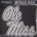 University of Mississippi Rebels Ole Miss 6 Inch Decal Sticker, Metallic Chrome Shimmer Design