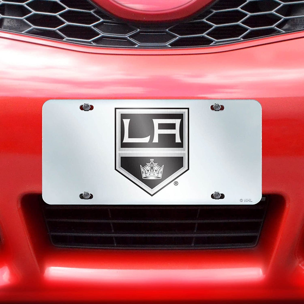 Los Angeles Kings Premium Laser Cut Tag License Plate, Mirrored Acrylic Inlaid, 6x12 Inch