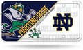 University of Notre Dame Fighting Irish Metal Auto Tag License Plate, Split Design, 6x12 Inch