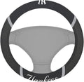 New York Yankees Steering Wheel Cover Premium Embroidered Black 15 Inch