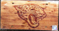 Jacksonville Jaguars Premium Laser Cut Tag License Plate, Woodgrain Design, Mirrored Acrylic Inlaid, 6x12 Inch