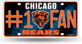 Chicago Bears #1 Fan Metal License Plate Tag Aluminum Novelty 12x6 Inch