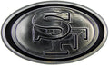 San Francisco 49ers Auto Emblem, Plastic Molded, Silver Chrome Color, Raised 3D Effect, Adhesive Backing