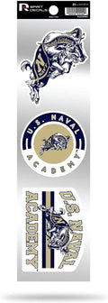 US Naval Academy Midshipmen Navy Triple Retro Throwback Spirit Decals Flat Vinyl Auto Home Sticker Sheet University of