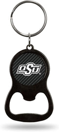 Oklahoma State University Cowboys Premium Solid Metal Keychain Bottle Opener, Carbon Fiber Design
