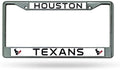 Houston Texans Premium Metal License Plate Frame Chrome Tag Cover, 12x6 Inch