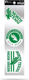 North Texas Mean Green Triple Retro Throwback Spirit Decals Flat Vinyl Auto Home Sticker Sheet University of