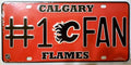 Calgary Flames Metal Auto Tag License Plate, #1 Fan Design, 6x12 Inch