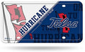 University of Tulsa Hurricanes Metal Auto Tag License Plate, Split Design, 6x12 Inch