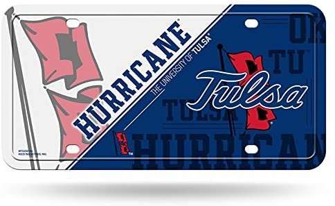 University of Tulsa Hurricanes Metal Auto Tag License Plate, Split Design, 6x12 Inch