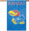 University of Kansas Jayhawks Premium Double Sided Banner Flag, 28x44 Inch, Embroidered Applique