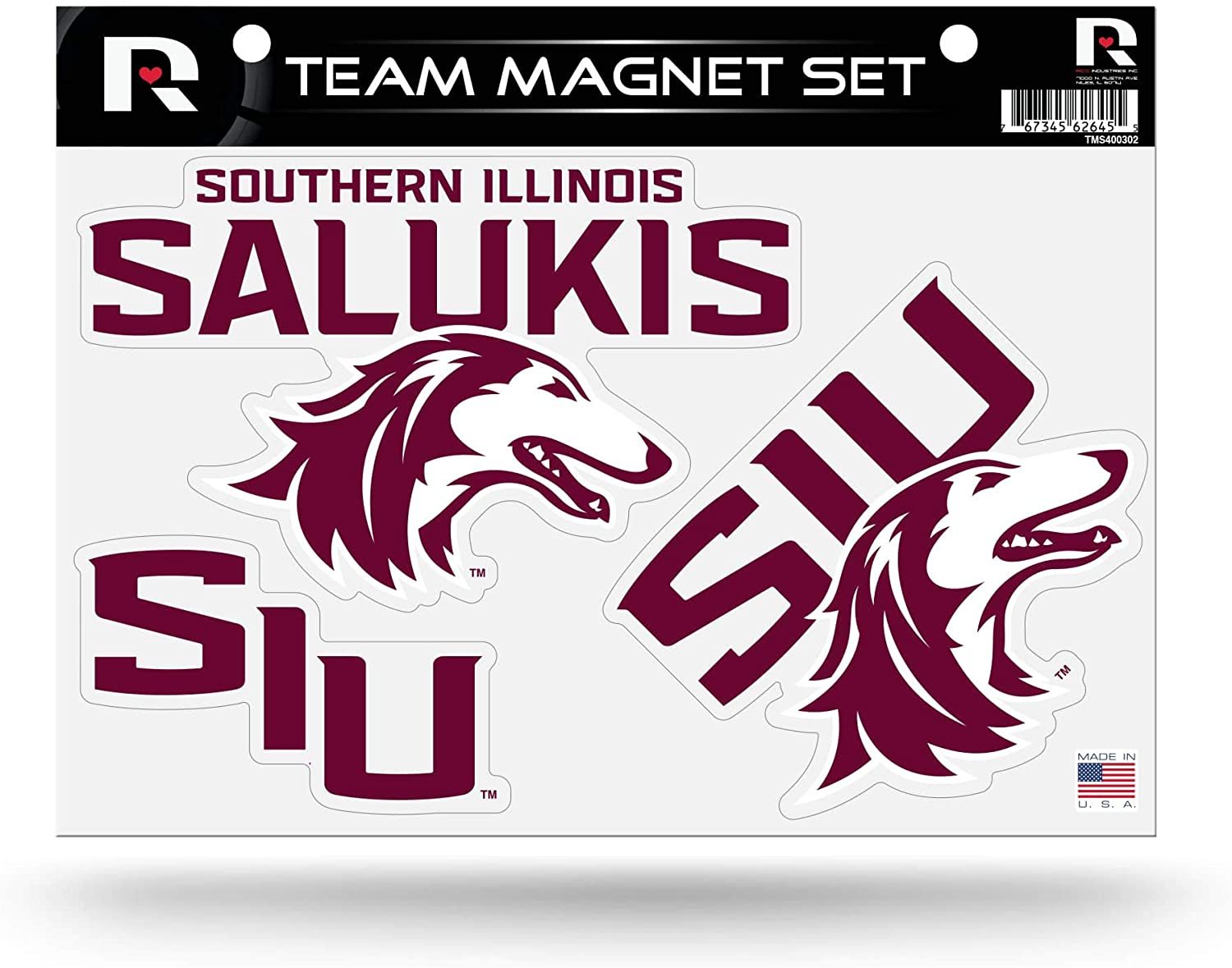Southern Illinois University Salukis Multi Magnet Sheet Shape Cut 8x11 Inch