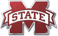 Mississippi State University Bulldogs Auto Emblem, Aluminum Metal, Embossed Team Color, Raised Decal Sticker, Full Adhesive Backing