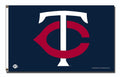 Minnesota Twins Premium 3x5 Foot Flag Banner, Metal Grommets, Indoor Outdoor, Retro Logo, Single Sided