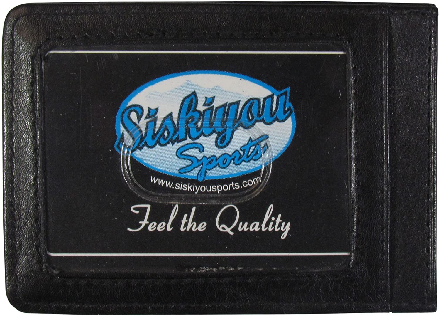 Seattle Seahawks Black Leather Wallet, Front Pocket Magnetic Money Clip, Printed Logo