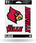 NCAA Rico Industries  Die Cut 3-Piece Triple Spirit Sticker Sheet, Louisville Cardinals