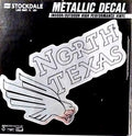 University of North Texas Mean Green 6 Inch Decal Sticker, Metallic Chrome Shimmer Design