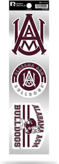 Alabama A&M Bulldogs Triple Retro Throwback Spirit Decals Flat Vinyl Auto Home Sticker Sheet University of