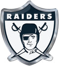 Las Vegas Raiders Premium Aluminum Metal Raised Auto Emblem, Retro Logo, Color Embossed, Full Adhesive Backing