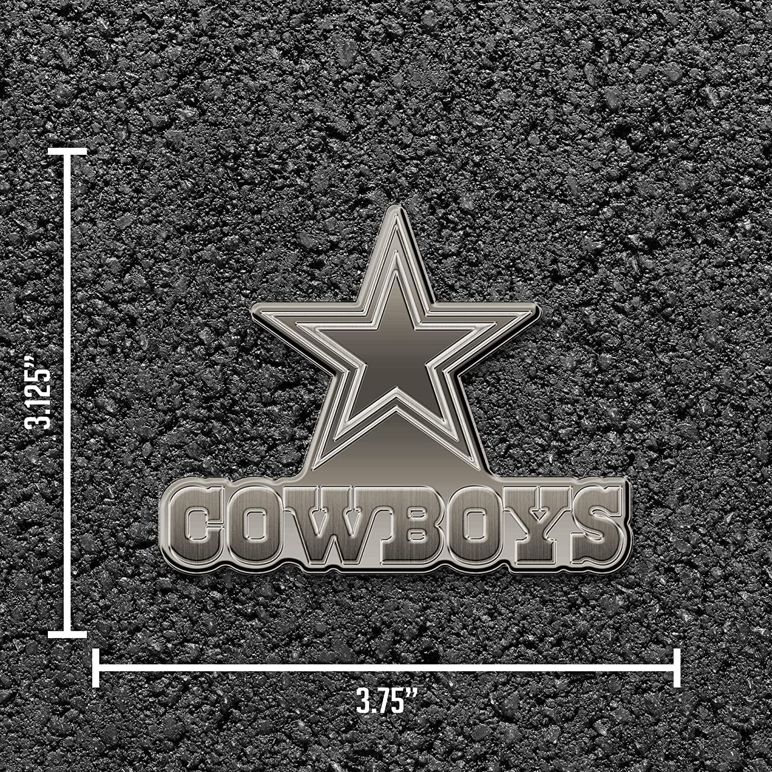 Dallas Cowboys Solid Metal Auto Emblem Antique Nickel Design