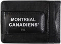Montreal Canadiens Black Leather Wallet, Front Pocket Magnetic Money Clip, Printed Logo