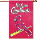 St Louis Cardinals Banner Flag Premium Double Sided Embroidered Applique 28x44 Inch