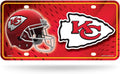 Kansas City Chiefs Metal Auto Tag License Plate, Helmet Design, 12x6 Inch