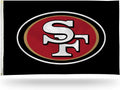San Francisco 49ers 3x5 Feet Flag Banner, Black, Metal Grommets, Single Sided, Indoor or Outdoor Use