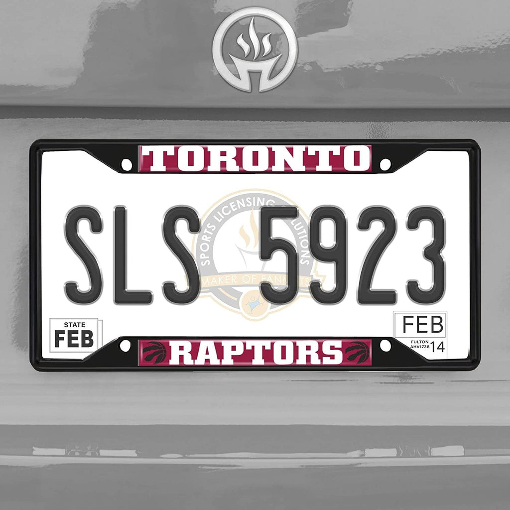 FANMATS 31341 Toronto Raptors Metal License Plate Frame Black Finish