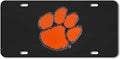 Clemson University Tigers Metal License Plate Tag Die Cast 3D Black Stainless Steel