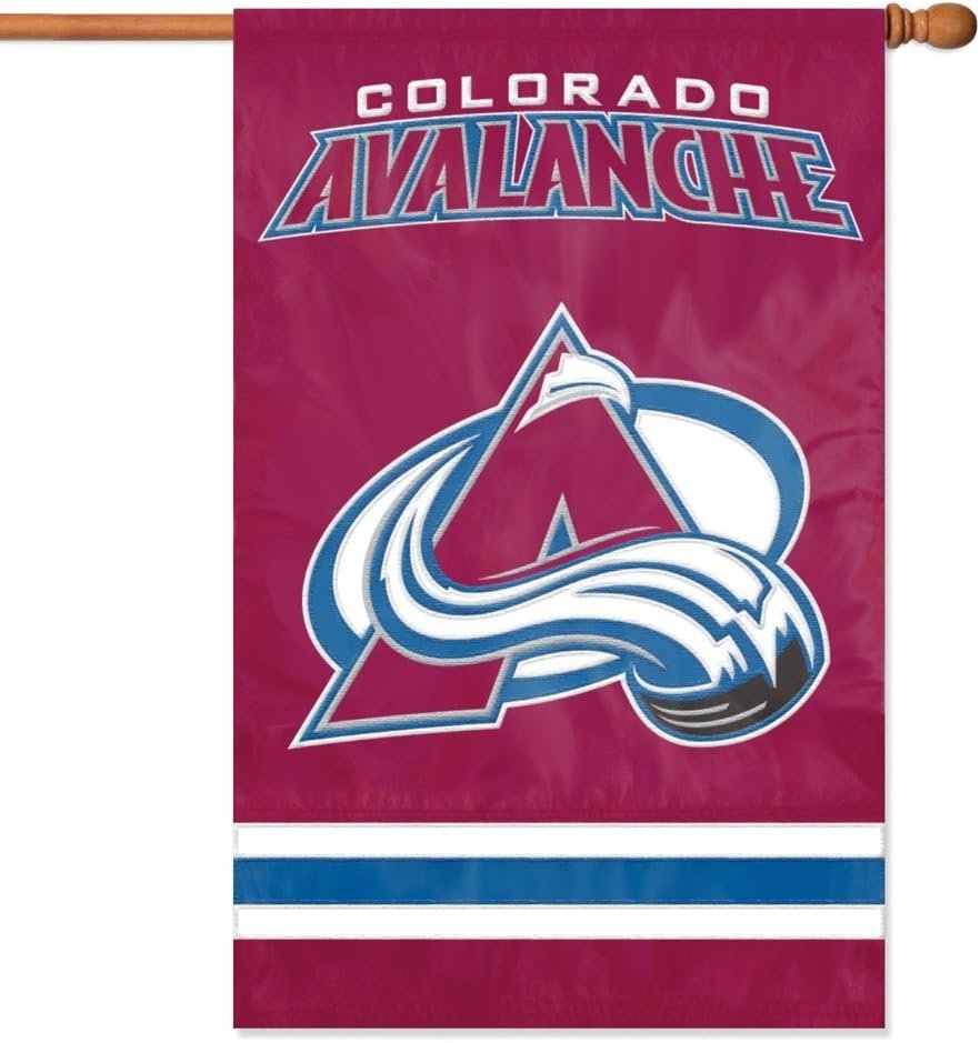 Colorado Avalanche Premium Double Sided Banner Flag Applique Embroidered 28x44 Inches