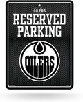 Edmonton Oilers Metal Parking Novelty Wall Sign 8.5 x 11 Inch Carbon Fiber Design