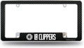 Los Angeles Clippers Metal License Plate Frame Chrome Tag Cover Carbon Fiber Design 6x12 Inch