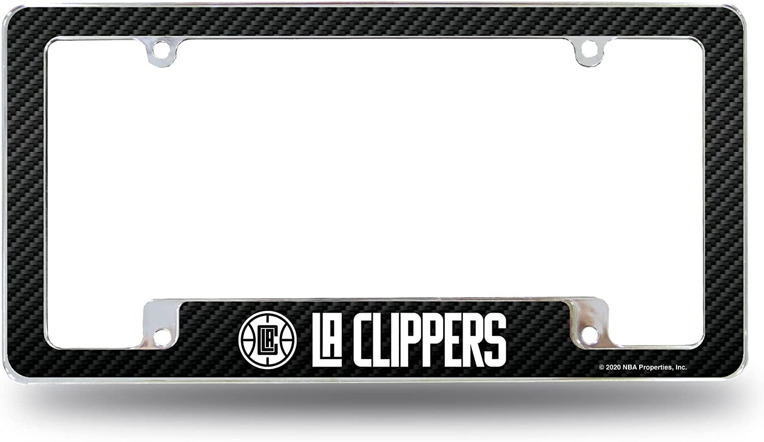 Los Angeles Clippers Metal License Plate Frame Chrome Tag Cover Carbon Fiber Design 6x12 Inch