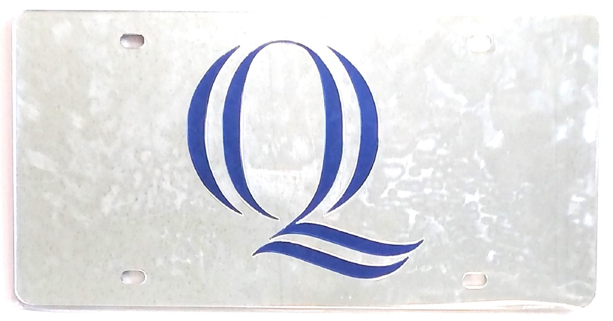 Quinnipiac University University Bobcats Premium Laser Cut Tag License Plate, Mirrored Acrylic Inlaid, 12x6 Inch