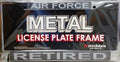 United States Air Force Retired Military Metal License Plate Frame Chrome Tag Cover, Laser Acrylic Mirrored Inserts, 12x6 Inch